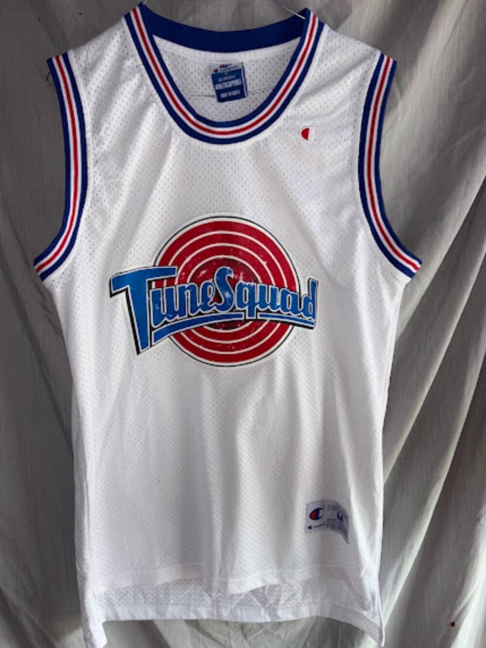 Champion Jersey Men’s White Bugs Bunny #1 Tune Squad Basketball Space Jam Size M